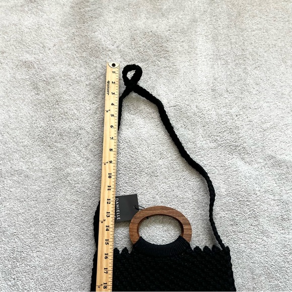 DANIELLE NICOLE NWT Macrame Bag Black Fringe Boho Trendy Stylish Festival - Picture 10 of 11